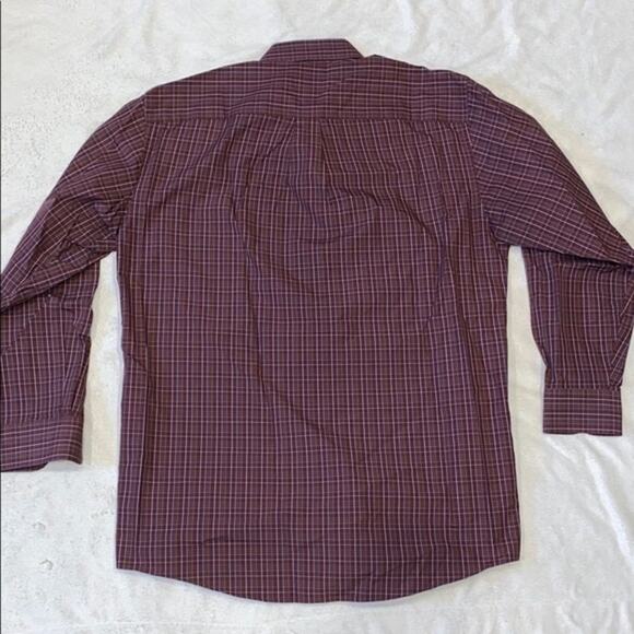 Jos. A Bank maroon plaid shirt button down shirt | Sz M - Picture 6 of 6